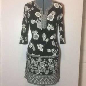 J. Jill black and white floral dress